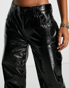 Черные широкие брюки из искусственной кожи с ультранизкой посадкой AFRM