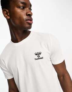 Белая футболка классического кроя с логотипом Hummel
