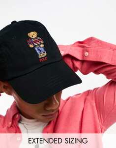 Черная кепка Polo Ralph Lauren с логотипом медведя