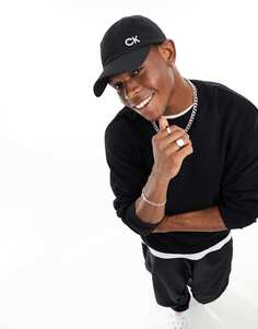 Черная кепка из хлопкового твила Calvin Klein Golf