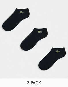 Три пары черных спортивных носков Lacoste