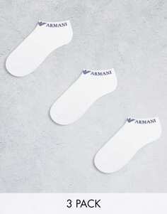 Комплект из трех белых носков с логотипом Emporio Armani Bodywear