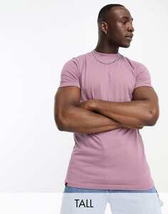Фиолетовая футболка с высоким воротником Le Breve Tall