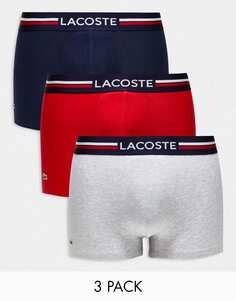 Набор боксеров Lacoste Essentials, 3 шт, красный/синий/белый