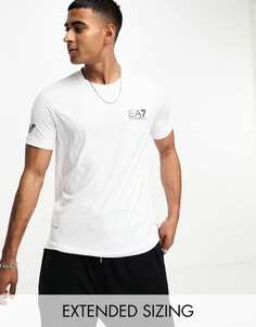 Белая футболка с логотипом EA7 activewear