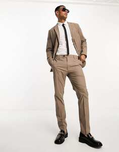 Светло-коричневые приталенные брюки приталенного кроя Selected Homme