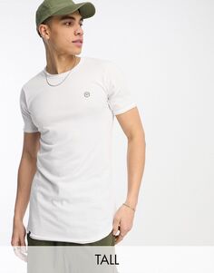 Белая удлиненная футболка с закругленным краем Le Breve Tall