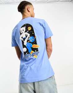 Синяя футболка RIPNDIP astro с принтом на груди и спине