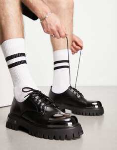 Черные туфли на шнуровке с металлическим носком KOI Shelob