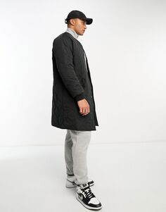 Черное длинное стеганое пальто-лук Bolongaro Trevor