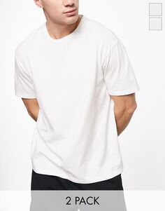 Комплект из двух белых футболок свободного кроя Another Influence