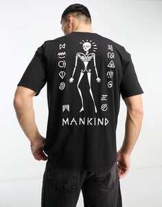 Черная футболка с короткими рукавами и принтом человечества Bolongaro Trevor