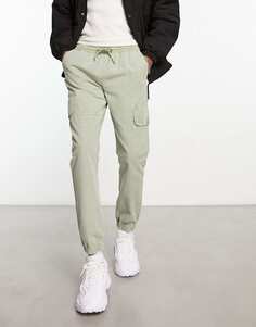 Зеленые узкие брюки-карго из рипстопа ASOS DESIGN