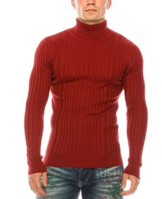 Мужской современный свитер в рубчик RON TOMSON, красный