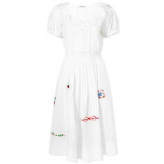 Платье Sandy Liang Beetle Short Sleeve, молочный белый