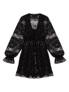 Кружевное мини-платье Reville с пайетками Maje, черный