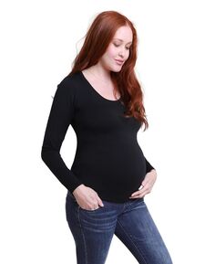 Женская футболка с длинным рукавом и круглым вырезом для беременных Ingrid + Isabel, черный