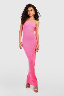 Платье макси с халтером крючком Boohoo, розовый