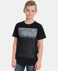 Хлопковая футболка с графическим принтом Big Boys Calvin Klein