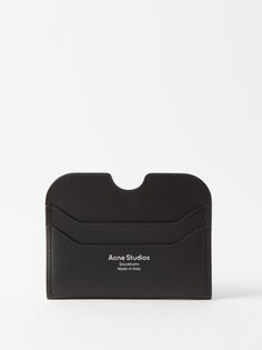 Кожаный картхолдер elmas Acne Studios, черный