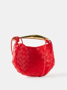 Миниатюрная сумка через плечо sardine из кожи intrecciato Bottega Veneta, красный