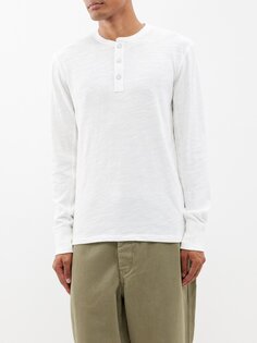 Классическая футболка henley из хлопкового трикотажа с глубоким вырезом Rag &amp; Bone, белый