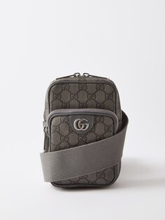 Холщовая сумка через плечо gg-supreme Gucci, серый