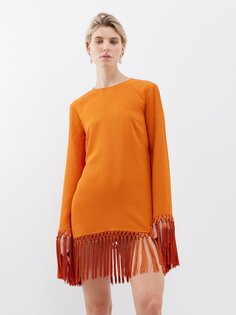 Креповое платье мини claudia с бахромой Taller Marmo, оранжевый