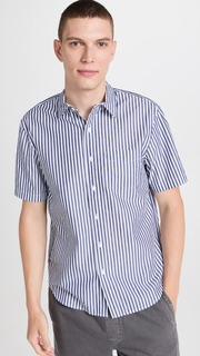 Рубашка Alex Mill Short Sleeve Mill Shirt In Stripe, нави