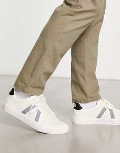 Белые кроссовки из искусственной кожи Jack &amp; Jones с серой контрастной вставкой