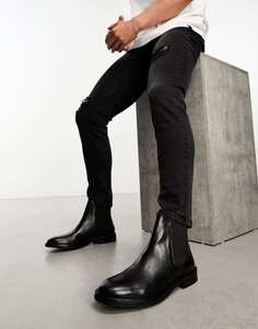 Черные кожаные ботинки челси Schuh Dante Smart