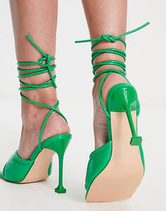 Зеленые босоножки на каблуке Public Desire Gracie