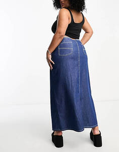 Синяя джинсовая юбка макси COLLUSION Plus