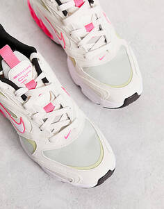 Серебристые и ярко-розовые кроссовки Nike Zoom Air Fire