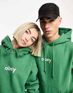 Зеленая толстовка с строчными буквами Obey