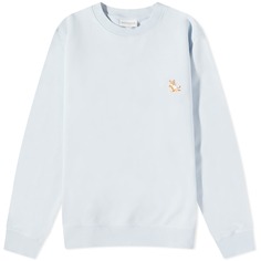 Свитшот Maison Kitsune Chillax Fox Patch Regular Crew, светло-голубой