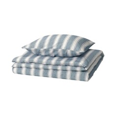 Комплект постельного белья Ikea Strutbraken, 2 предмета, 150x200/50x60 см, белый/голубой