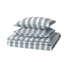 Комплект постельного белья Ikea Strutbraken, 3 предмета, 240x220/50x60 см, белый/голубой