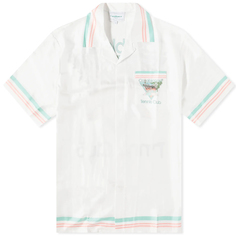 Шелковая рубашка Casablanca Tennis Club Short Sleeve, белый
