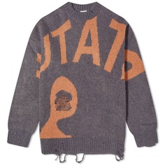 Джемпер P.A.M Mutate Distressed Crew Knit, пепельно-серый/оранжевый Pam Perks And Mini