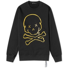 Свитшот Mastermind Japan Glitter Skull Crew, черный