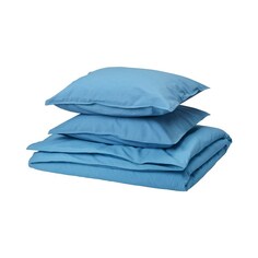 Комплект постельного белья Ikea Angslilja, 3 предмета, 240x220/50x60 см, голубой