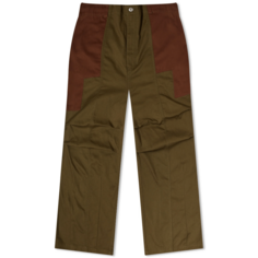 Брюки P.A.M. Contrast Pondering Wide Leg Pants, коричнево-зеленый/коричневый Pam Perks And Mini