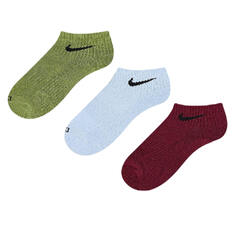 Комплект носков Nike Training Unisex Cush Ankle, 3 предмета, зеленый/голубой/красный