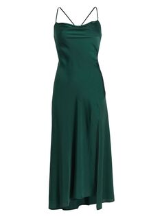 Атласное миди-платье Gaia с капюшоном ASTR The Label, зеленый