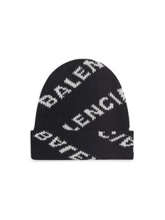 шапка с логотипом по всей поверхности Balenciaga, черный