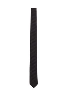 Полосатый галстук из шерсти и шелкового жаккарда Saint Laurent, черный