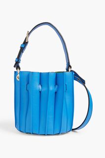 Кожаная сумка-ведро Plissé Mini Sara Battaglia, синий