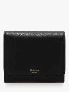 Маленький французский кошелек Mulberry Continental Classic из зернистой кожи, черный