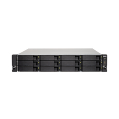 Серверное сетевое хранилище QNAP TS-1263U-RP, 12 отсеков, 4 ГБ, без дисков, черный